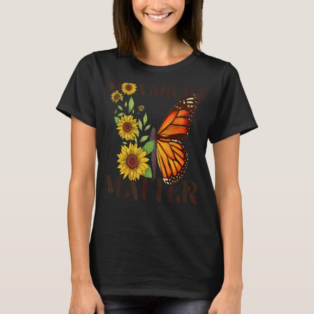 T-shirt Les monarques comptent Monarque Papillon Plante Mi (Devant)