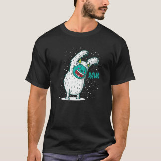 T-shirt Les Monstres Yeti Effrayent Dans La Neige