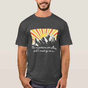 T-shirt Les Montagnes Appelent Retro Sunrise