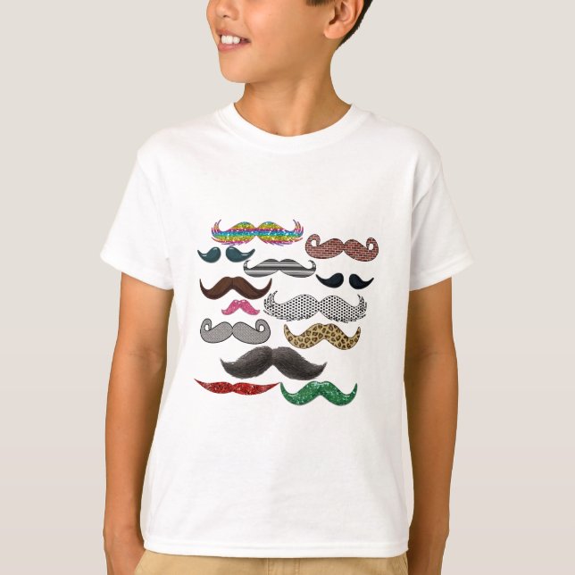 T-shirt Les moustaches de collage de moustache populaires (Devant)