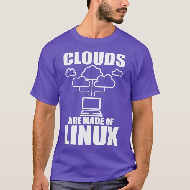 T-shirt Les nuages sont faits de Linu Programmer Sys Admin (Devant)