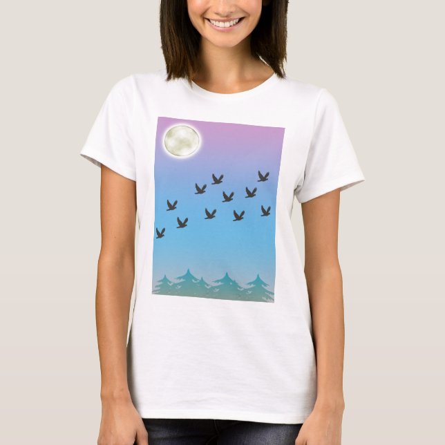 T-shirt Les oiseaux d'une chemise en plumes (Devant)