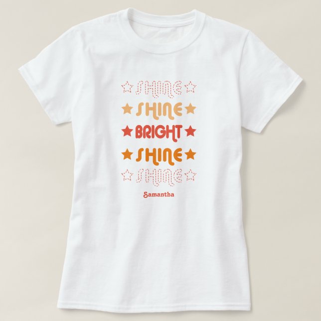 T-shirt Les Oranges Brillent. Brille. Lumineux. Brille. Br (Design devant)