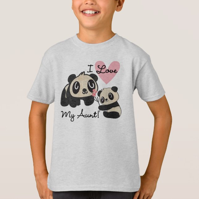 T-shirt Les pandas I aiment ma tante (Devant)