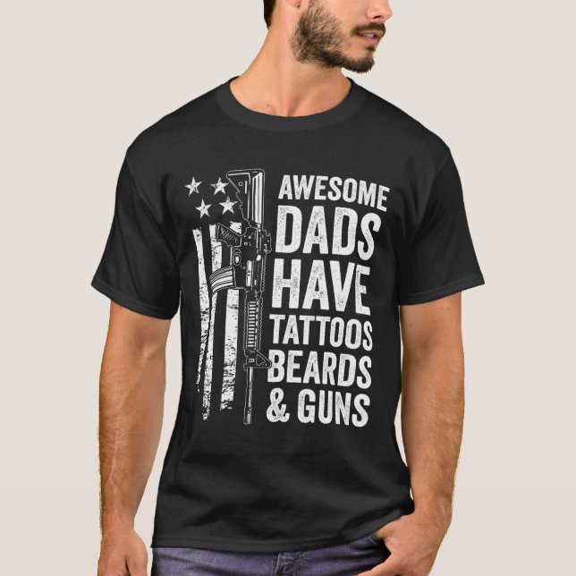 T-shirt Les papas ont des oreilles de tatouage &amp; Armes (Devant)