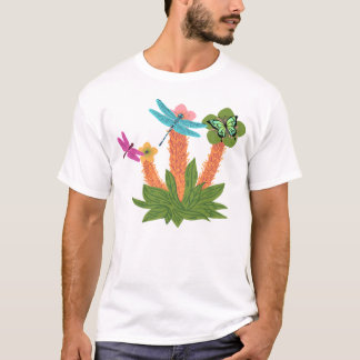 T-shirt Les papillons aspirent le nectar d'un mignon flowe