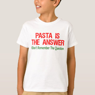 T-shirt Les Pâtes, La Réponse