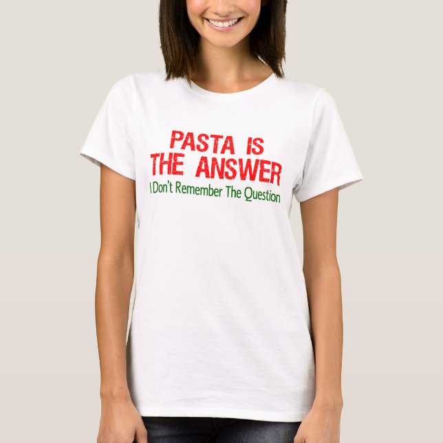 T-shirt Les Pâtes, La Réponse (Devant)