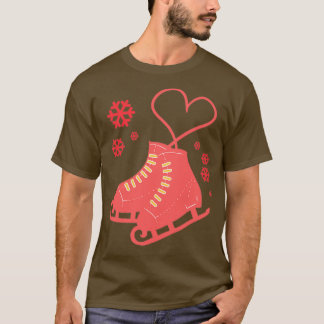 T-shirt Les patins à glace courent en disant patinoire