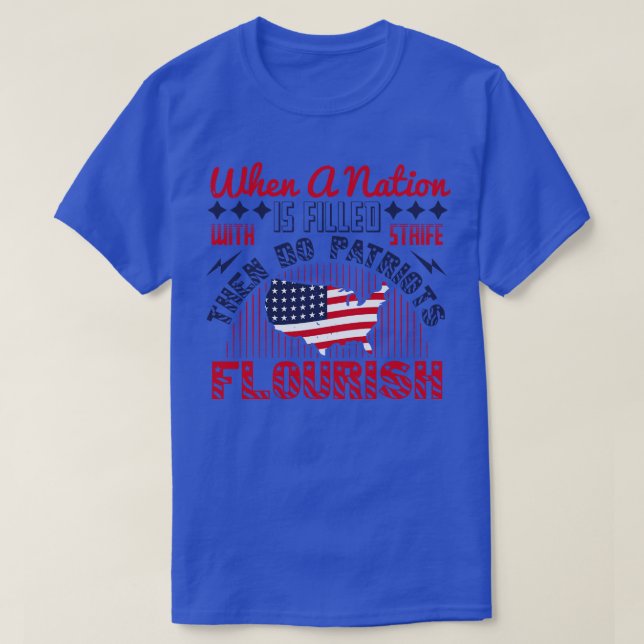 T-shirt Les Patriotes Patriotes Fleurissent Avec Difficult (Design devant)