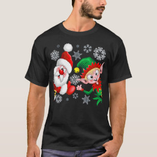 T-shirt Les personnages de Noël de père Noël et Elf