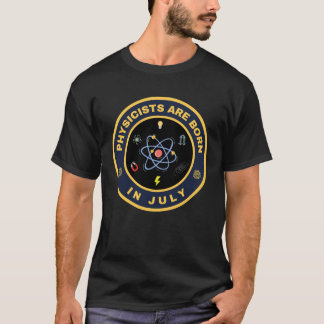 T-shirt Les physiciens naissent en juillet design alternat