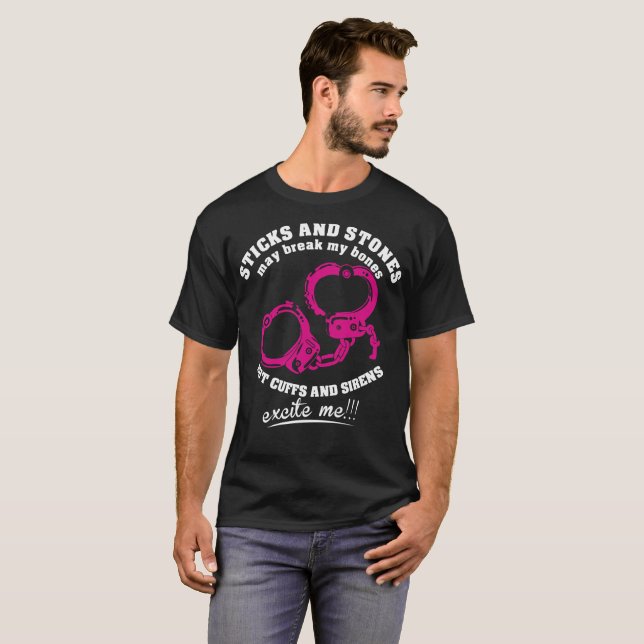 T-shirt Les pierres de bâtons peuvent casser des (Devant entier)