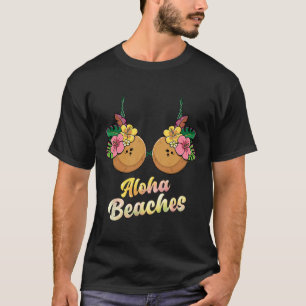 T-shirt Les Plages D'Aloha Amusantes Bra À Coco Et Fleur É