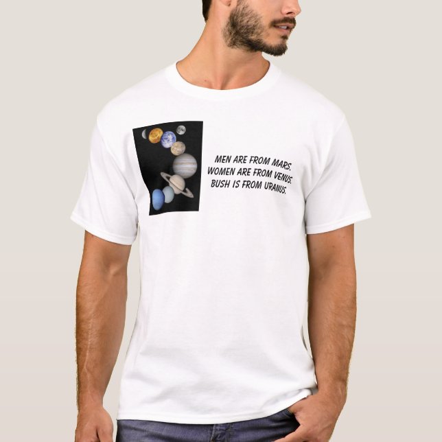 T-shirt les planètes, hommes sont de trouble. Les femmes (Devant)
