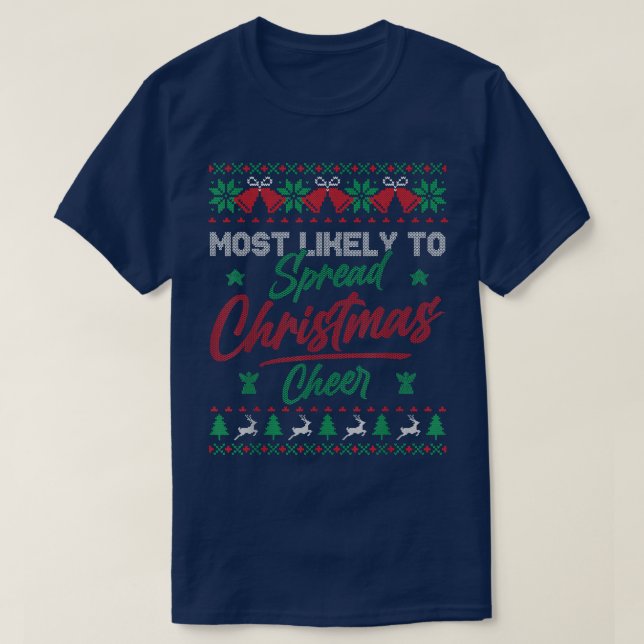 T-shirt Les Plus Probables De Diffuser Noël Cheer Vilain N (Design devant)