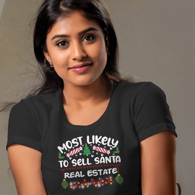 T-shirt Les plus susceptibles de vendre Père Noël Immobili (Créateur téléchargé)