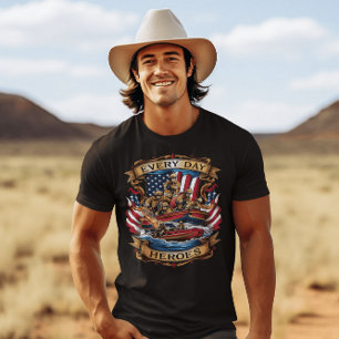T-shirt Les pompiers américains héros du quotidien