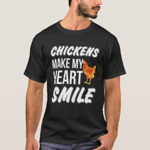 T-shirt Les poules font sourire mon cœur Fermier Poule