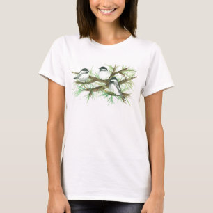 T-shirt Les poulets dans un arbre Aquarelle Oiseaux