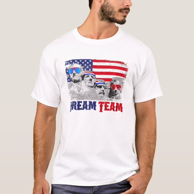 T-shirt Les Présidents De L'Équipe De Rêve Mont Rushmore 4 (Devant)