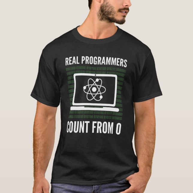 T-shirt Les Programmeurs Réels Comptent Sur 0 Programme De (Devant)