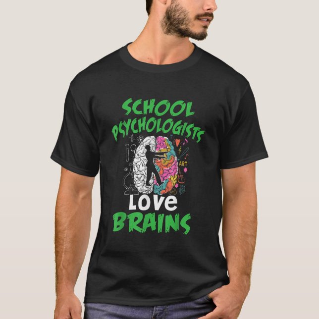 T-shirt Les psychologues de l'école d'Halloween aiment les (Devant)
