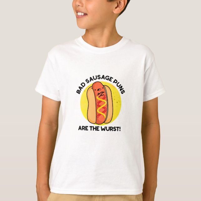 T-shirt Les Puns De Saucisse Mauvais Sont Le Pun De Chien  (Devant)