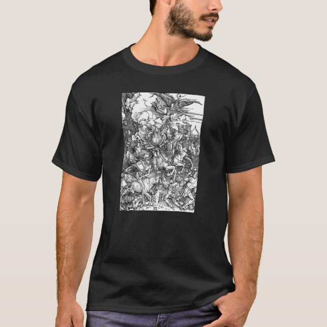 T-shirt Les quatre cavaliers de l'Apocalypse (Dürer, 1498) (Devant)
