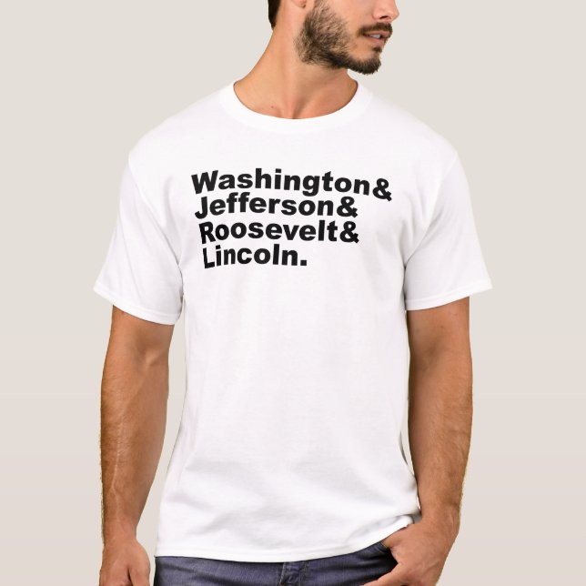 T-shirt Les quatre visages d'ancêtre du mont Rushmore (Devant)