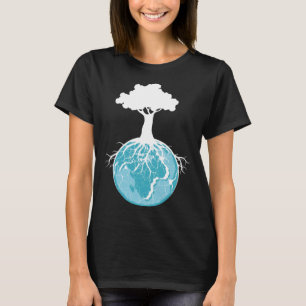 T-shirt Les Racines De L'Arbre Mondial Écologiste Et Natur