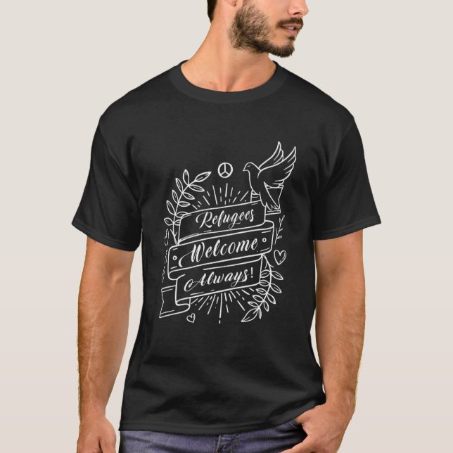 T-shirt Les réfugiés accueillent toujours la prise en char (Devant)
