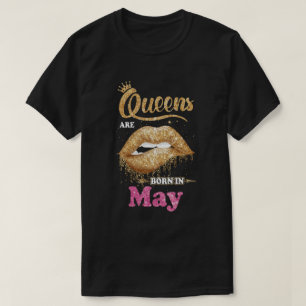 T-shirt Les Reines Noires Lipstick Sont Nées En Mai Annive
