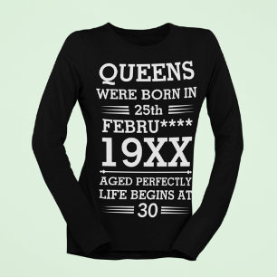 T-shirt Les reines personnalisées sont nées à la date Mois