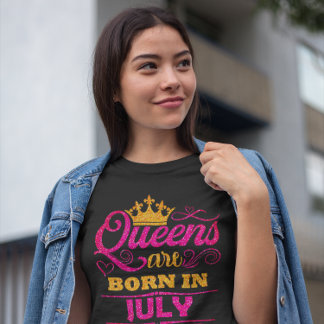 T-shirt Les reines sont nées en juillet Parties scintillan