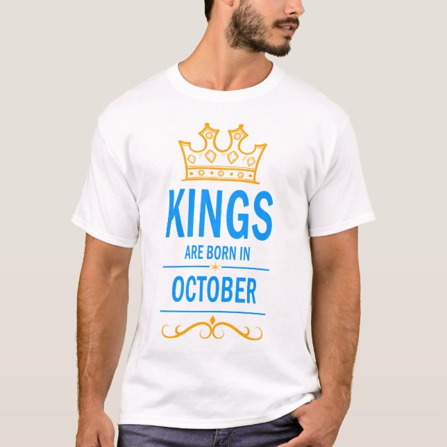 T-shirt Les rois naissent en octobre (Devant)