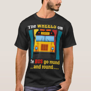 T-shirt Les Roues Du Bus Circulent À L'École Ronde Et Rond