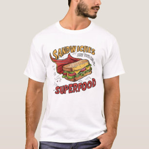 T-shirt Les sandwichs sont le vrai Superfood - Superhero S