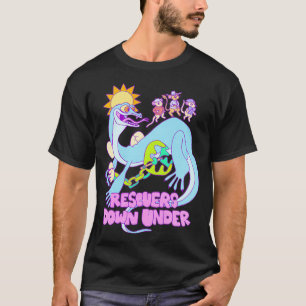 T-shirt Les Sauveteurs Sous Le Vintage Doodl De Lizard Rét