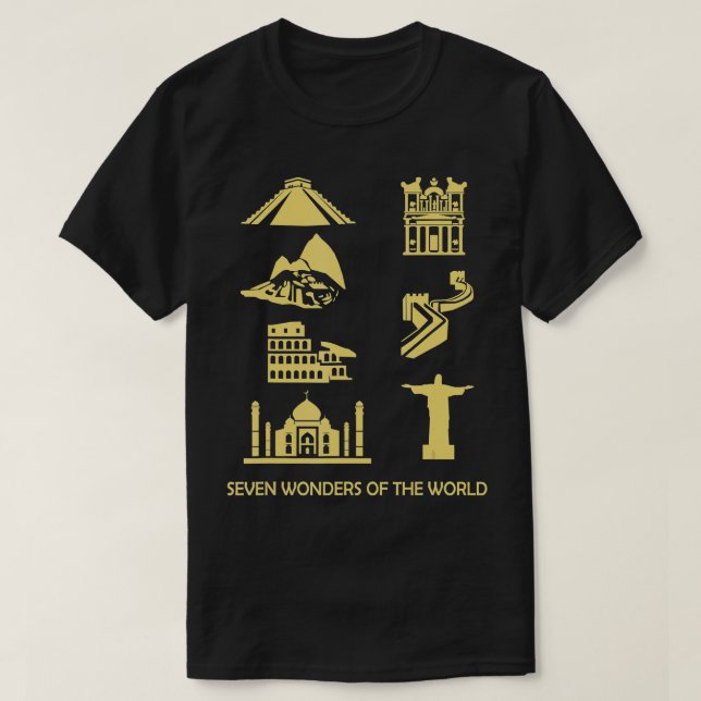 T-shirt Les sept nouvelles merveilles de la géographie mon (Design devant)