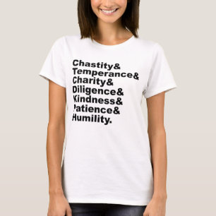 T-shirt Les Sept Vertus telles que popularisées par la Bib