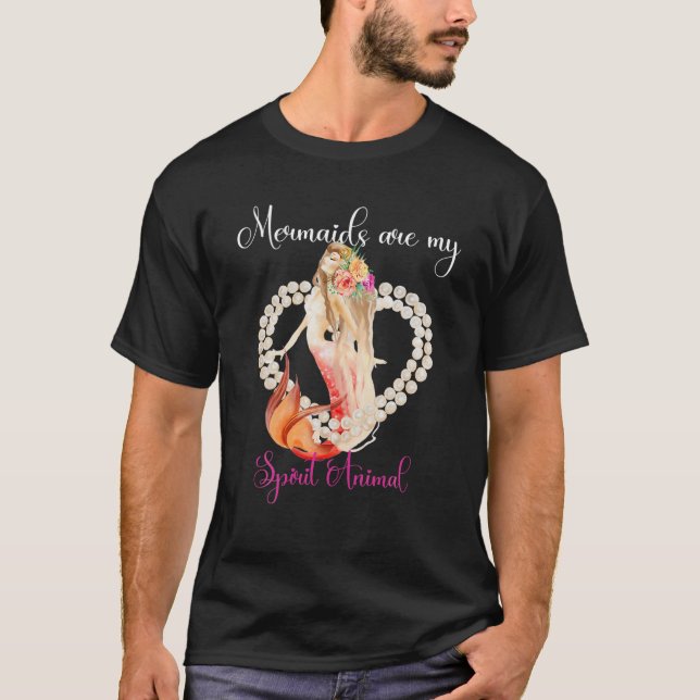 T-shirt Les Sirènes Sont Mon Esprit Animal Jolie Sirène Et (Devant)