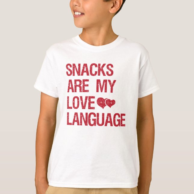 T-shirt Les Snacks Sont Ma Langue D'Amour, Les Amateurs De (Devant)