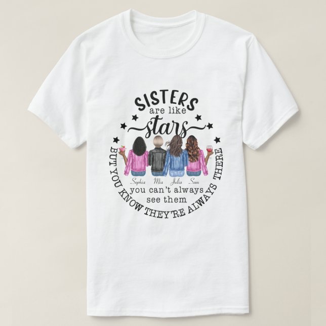 T-shirt Les Soeurs Personnalisées RD Sont Comme Des Étoile (Design devant)