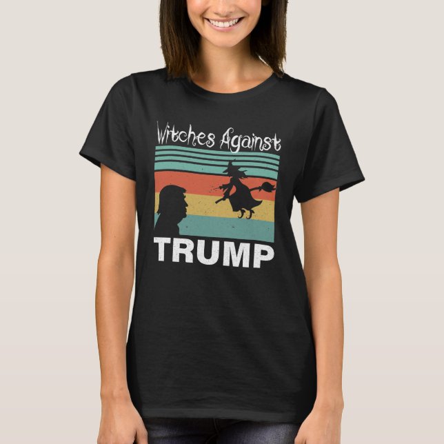 T-shirt Les sorcières d'Halloween féminines contre Trump 2 (Devant)