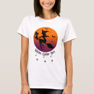 T-shirt Les sorcières se rassemblent ici  Araignées Hallow