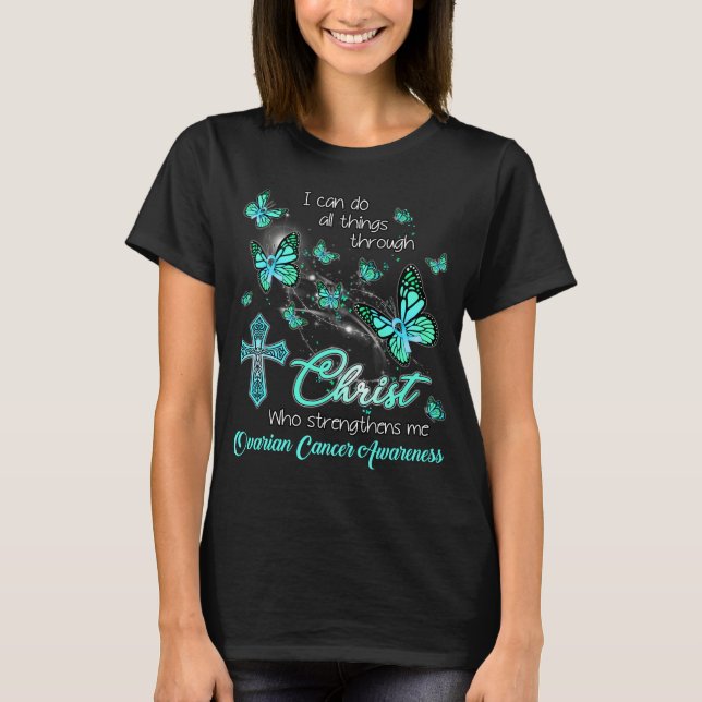 T-shirt les survivants du cancer de l' ovaire peuvent tout (Devant)