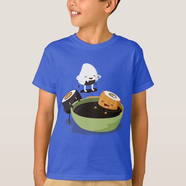 T-shirt Les sushi apprécient le temps de bain drôle (Devant)