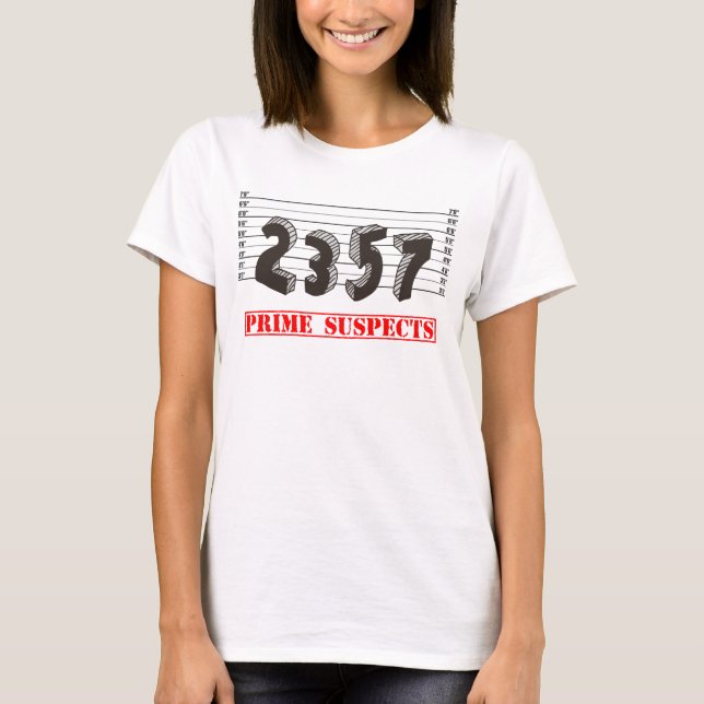 T-shirt Les suspects de nombre premier (Devant)