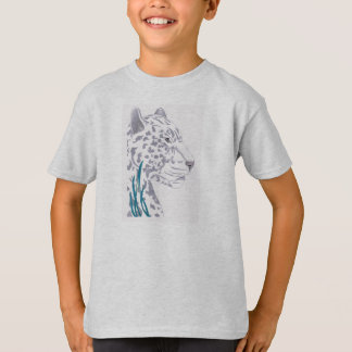 T-shirt Les t de l'enfant blanc de léopard